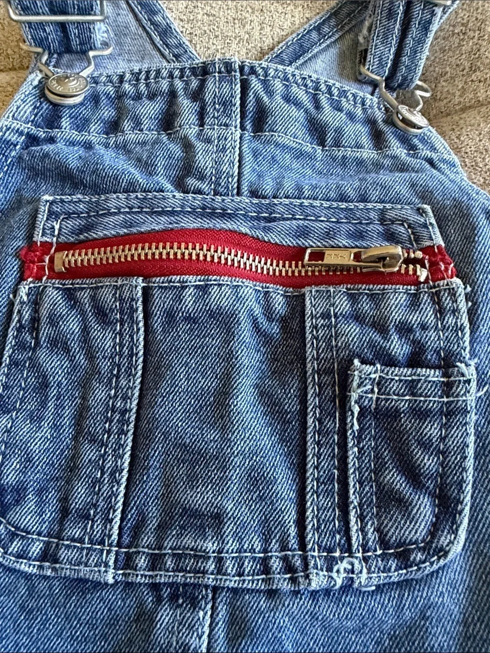 TCP vintage Jeans Girls Denim Overall Dress Size 5/6 Blue Adjustable Strap